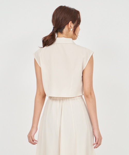 ROYAL PARTY（ロイヤルパーティー）の「リネン風フレンチスリーブブラウス（シャツ/ブラウス・レディース・グリーン/ブラック/オフホワイト・FREE）」の18枚目の写真