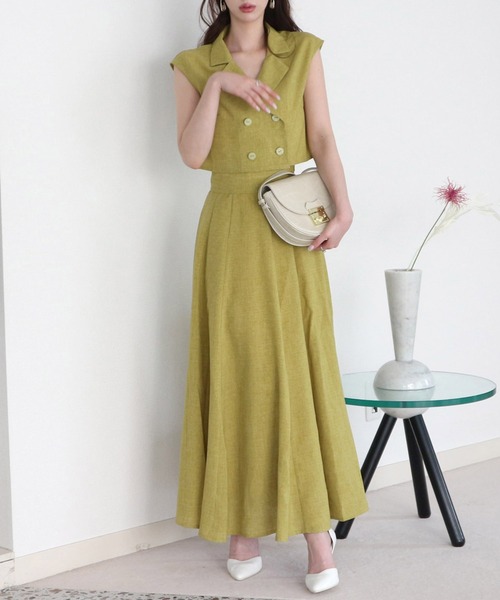 ROYAL PARTY（ロイヤルパーティー）の「リネン風フレンチスリーブブラウス（シャツ/ブラウス・レディース・グリーン/ブラック/オフホワイト・FREE）」の12枚目の写真