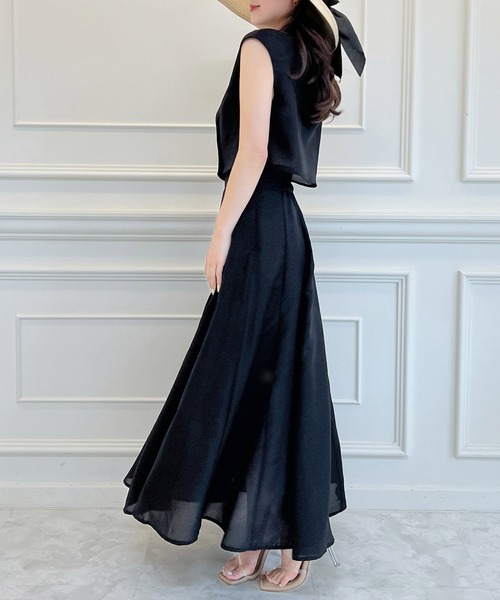 ROYAL PARTY（ロイヤルパーティー）の「リネン風フレンチスリーブブラウス（シャツ/ブラウス・レディース・グリーン/ブラック/オフホワイト・FREE）」の8枚目の写真