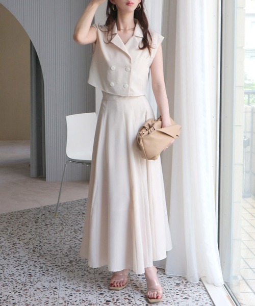 ROYAL PARTY（ロイヤルパーティー）の「リネン風フレンチスリーブブラウス（シャツ/ブラウス・レディース・グリーン/ブラック/オフホワイト・FREE）」の6枚目の写真