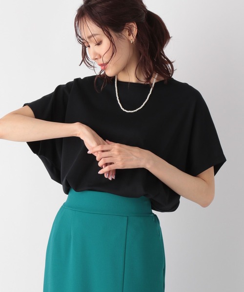 GLOBAL WORK（グローバルワーク）の「なめらかタッチドルマンプルオーバー/177520（Tシャツ/カットソー・レディース・ライトグレー/ブラック/オフホワイト/ブルー/モカ・MEDIUM/LARGE）」の2枚目の写真