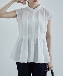 ウエストタックフレンチスリーブブラウス