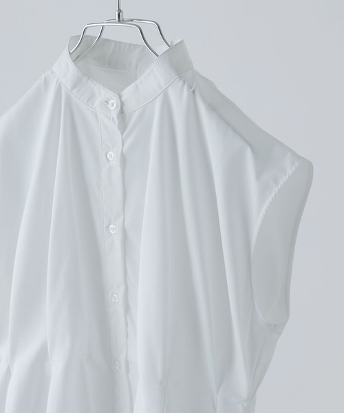 etoll.（エトル）の「ウエストタックフレンチスリーブブラウス（シャツ/ブラウス・レディース・ブラック/オフホワイト/ブルーグレー・M）」の18枚目の写真