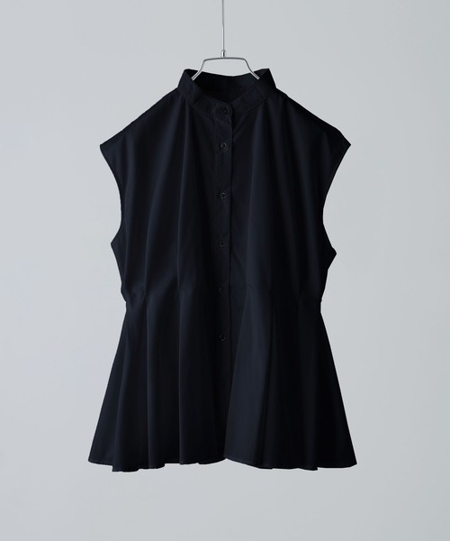 etoll.（エトル）の「ウエストタックフレンチスリーブブラウス（シャツ/ブラウス・レディース・ブラック/オフホワイト/ブルーグレー・M）」の14枚目の写真