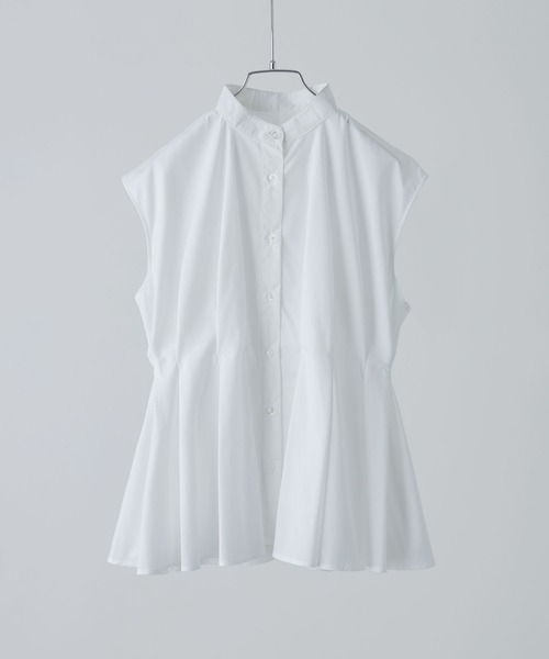 etoll.（エトル）の「ウエストタックフレンチスリーブブラウス（シャツ/ブラウス・レディース・ブラック/オフホワイト/ブルーグレー・M）」の15枚目の写真