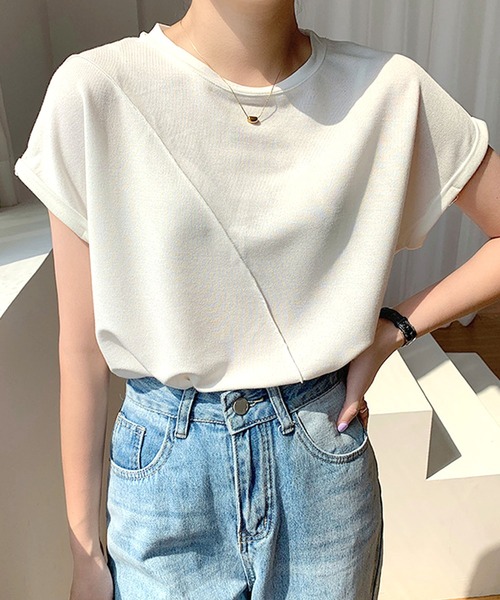 Dewlily(デューリリー)の「フレンチスリーブカットソー(Tシャツ/カットソー・レディース・パープル/ブラック/ホワイト・L/M/XL)」の16枚目の写真