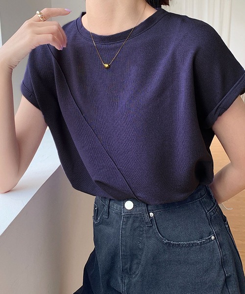 Dewlily(デューリリー)の「フレンチスリーブカットソー(Tシャツ/カットソー・レディース・パープル/ブラック/ホワイト・L/M/XL)」の17枚目の写真