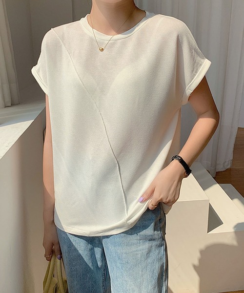 Dewlily(デューリリー)の「フレンチスリーブカットソー(Tシャツ/カットソー・レディース・パープル/ブラック/ホワイト・L/M/XL)」の20枚目の写真