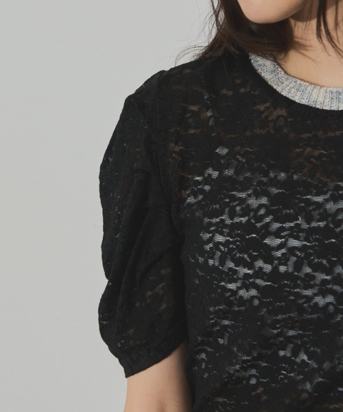 Solace(ソレイス)の「レースストレッチパワショルプルオーバー(Tシャツ/カットソー・レディース・アイボリー/ブラック/ライトブルー・FREE)」の15枚目の写真