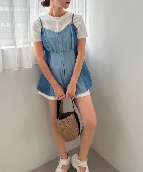 one after another NICE CLAUP（ワンアフターアナザーナイスクラップ）の「デニムアソートビスチェ（キャミソール・レディース・オフホワイト/ブルー/その他・FREE）」の20枚目の写真