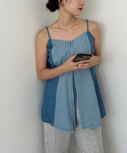 one after another NICE CLAUP（ワンアフターアナザーナイスクラップ）の「デニムアソートビスチェ（キャミソール・レディース・オフホワイト/ブルー/その他・FREE）」の19枚目の写真