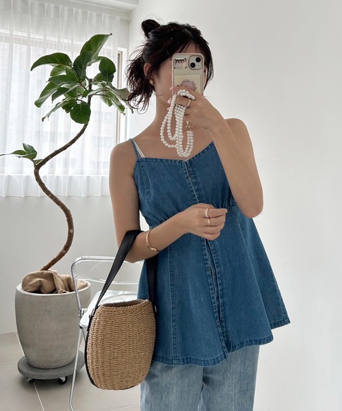 one after another NICE CLAUP（ワンアフターアナザーナイスクラップ）の「デニムアソートビスチェ（キャミソール・レディース・オフホワイト/ブルー/その他・FREE）」の11枚目の写真