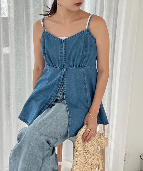 one after another NICE CLAUP（ワンアフターアナザーナイスクラップ）の「デニムアソートビスチェ（キャミソール・レディース・オフホワイト/ブルー/その他・FREE）」の10枚目の写真