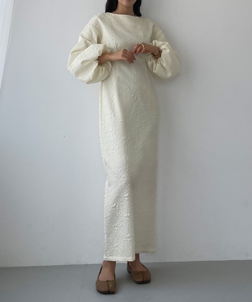 Louere（ルエレ）の「ふくれジャガードIラインワンピース（ワンピース