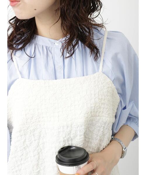 Samansa Mos2 blue(サマンサモスモスブルー)の「◎ジャカードキャミブラウス(シャツ/ブラウス・レディース・オフホワイト/ブラック/ベージュ・F)」の19枚目の写真