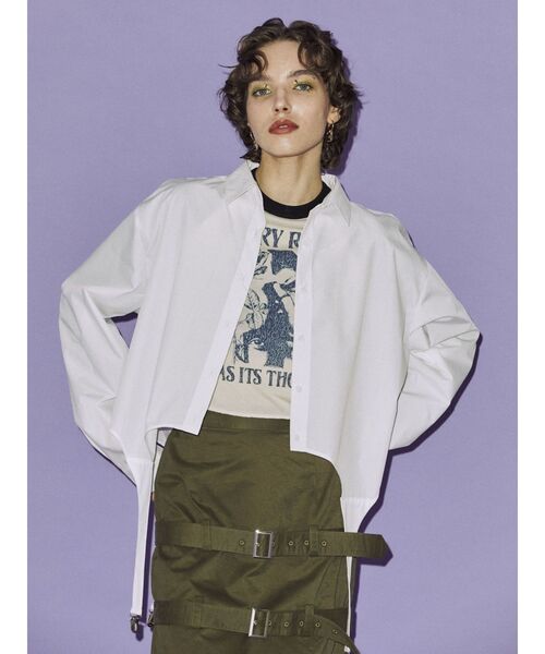 jouetie(ジュエティ)の「ガーターシャツ(シャツ/ブラウス・レディース・オフホワイト/ピンク/ブルー・MEDIUM)」の5枚目の写真