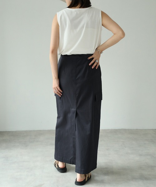 each(イーチ)の「ドロストカーゴナロースカート【セット可】(スカート・レディース・ホワイト/チャコールグレー・FREE)」の15枚目の写真