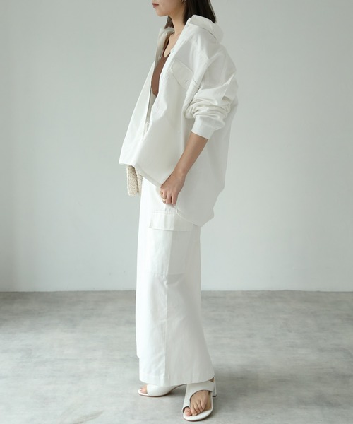 each(イーチ)の「ドロストカーゴナロースカート【セット可】(スカート・レディース・ホワイト/チャコールグレー・FREE)」の7枚目の写真