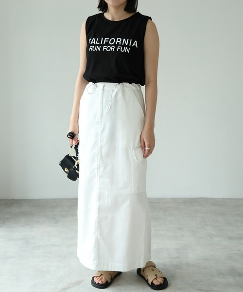 each(イーチ)の「ドロストカーゴナロースカート【セット可】(スカート・レディース・ホワイト/チャコールグレー・FREE)」の17枚目の写真