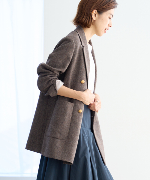 IENA（イエナ）の「杢ツイード W前ジャケット（テーラードジャケット