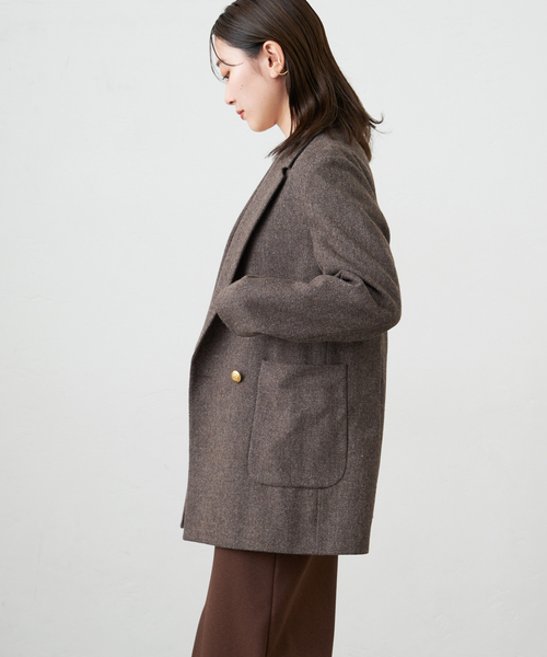 IENA 杢ツイード W前ジャケット　テーラードジャケット IENA（イエナ）の「杢ツイード W前ジャケット（テーラード