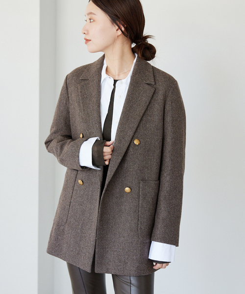 IENA 杢ツイード W前ジャケット　テーラードジャケット IENA（イエナ）の「杢ツイード W前ジャケット（テーラードジャケット