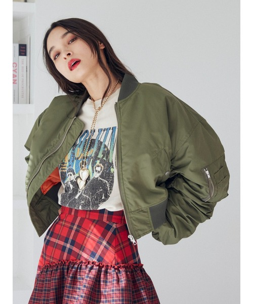 jouetie（ジュエティ）の「ショートMA-1（MA-1・レディース・カーキ/アイボリー/ブラック・MEDIUM）」の18枚目の写真