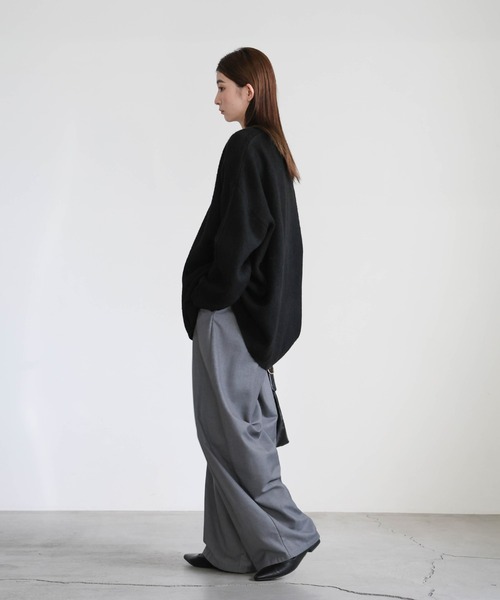 新色追加】スリーブリンキングVネックカーディガン（カーディガン