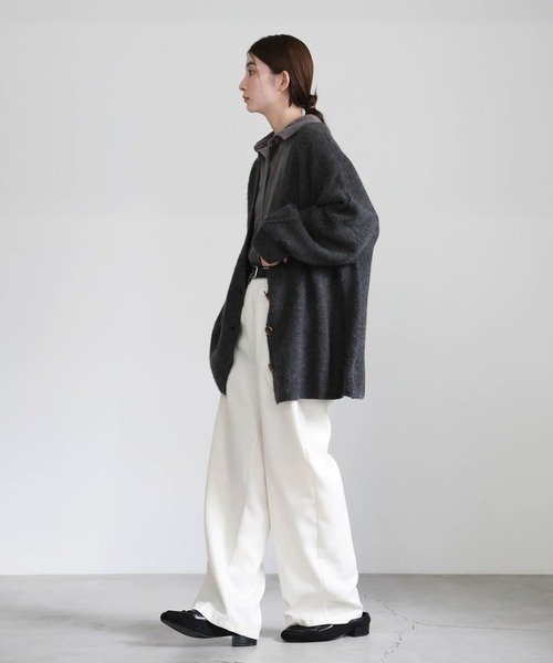 セール】【新色追加】スリーブリンキングVネックカーディガン