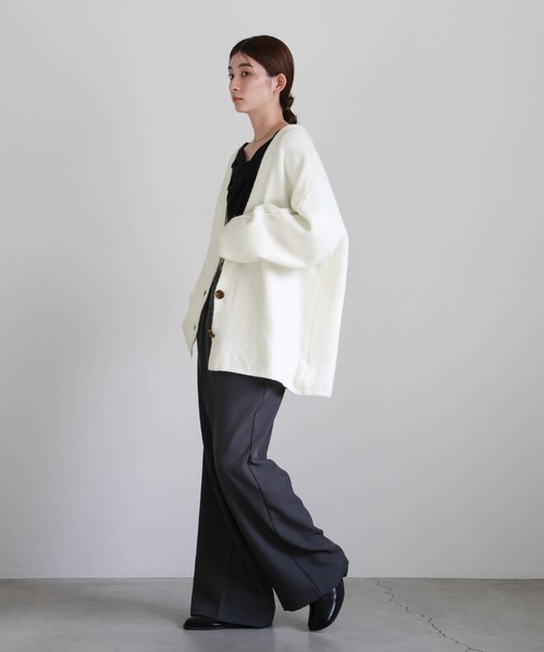 セール】【新色追加】スリーブリンキングVネックカーディガン