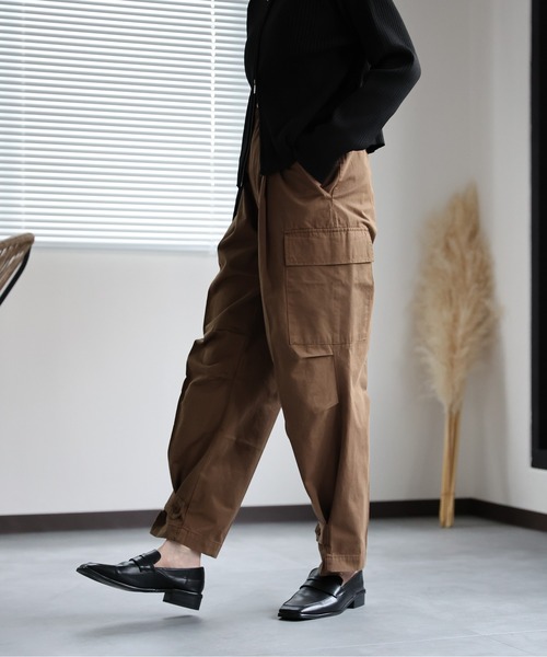セール】デニム ツイル ルーズ カーゴパンツ セットアップ対応