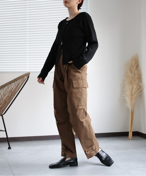セール】デニム ツイル ルーズ カーゴパンツ セットアップ対応