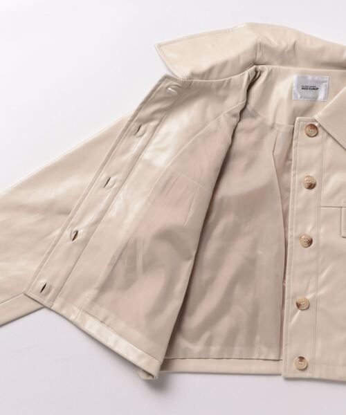 one after another NICE CLAUP(ワンアフターアナザーナイスクラップ)の「セットアップスカートあり/フェイクレザージャケット(ライダースジャケット・レディース・キャメル/アイボリー/ブラック・FREE)」の22枚目の写真