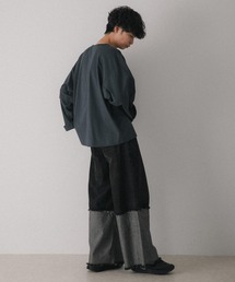 SENSE OF PLACE by URBAN RESEARCH | 『わたべ×SOP』オーバーサイズフェイクレイヤードロングTシャツ(Tシャツ/カットソー)