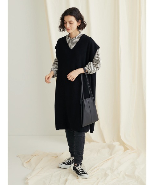 CRAFT STANDARD BOUTIQUE(クラフトスタンダードブティック)の「ジレニットワンピース ◆(ベスト・レディース・キャメル/ブラック/ベージュ・M/L)」の5枚目の写真