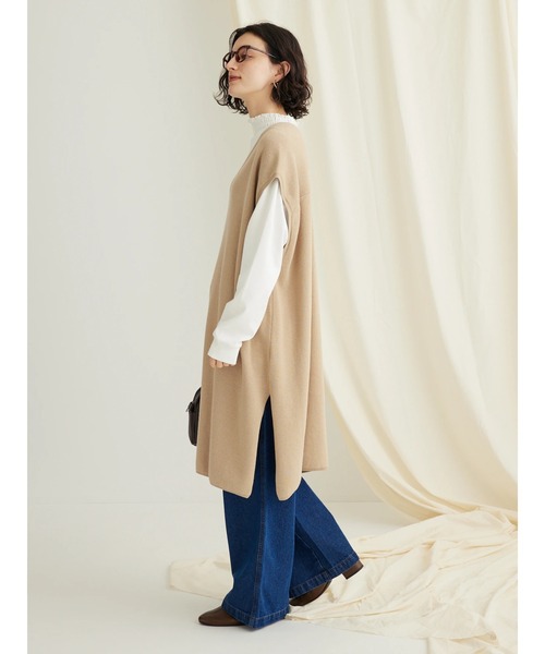 CRAFT STANDARD BOUTIQUE(クラフトスタンダードブティック)の「ジレニットワンピース ◆(ベスト・レディース・キャメル/ブラック/ベージュ・M/L)」の16枚目の写真