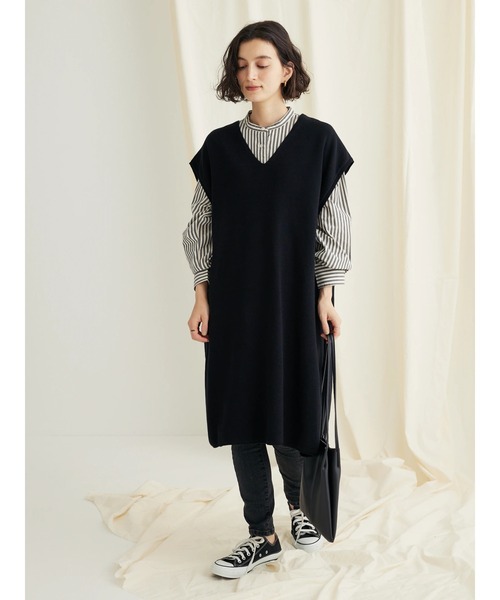 CRAFT STANDARD BOUTIQUE(クラフトスタンダードブティック)の「ジレニットワンピース ◆(ベスト・レディース・キャメル/ブラック/ベージュ・M/L)」の18枚目の写真