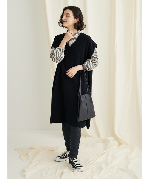 CRAFT STANDARD BOUTIQUE(クラフトスタンダードブティック)の「ジレニットワンピース ◆(ベスト・レディース・キャメル/ブラック/ベージュ・M/L)」の19枚目の写真