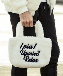 1PIU1UGUALE3 RELAX(ウノピゥウノウグァーレトレ リラックス)ボア ブランドロゴ ミニトートバッグ ハンドバッグ