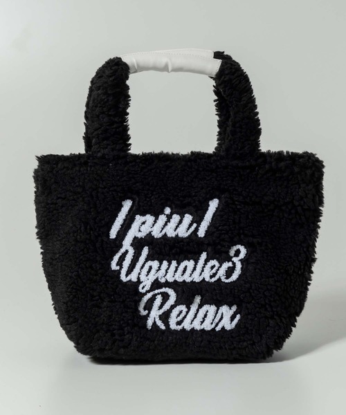 1PIU1UGUALE3 RELAX (ウノピゥウノウグァーレトレ リラックス)の「1PIU1UGUALE3 RELAX(ウノピゥウノウグァーレトレ リラックス)ボア ブランドロゴ ミニトートバッグ ハンドバッグ(トートバッグ・メンズ・ホワイト/ブラック・ONE SIZE)」の1枚目の写真