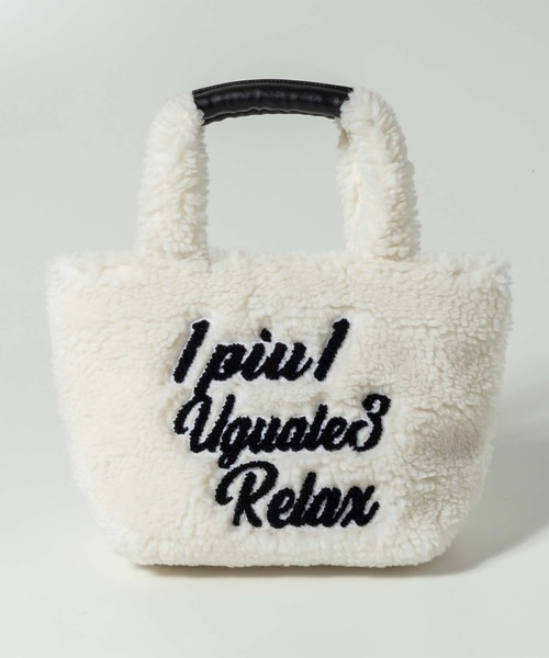 1PIU1UGUALE3 RELAX (ウノピゥウノウグァーレトレ リラックス)の「1PIU1UGUALE3 RELAX(ウノピゥウノウグァーレトレ リラックス)ボア ブランドロゴ ミニトートバッグ ハンドバッグ(トートバッグ・メンズ・ホワイト/ブラック・ONE SIZE)」の14枚目の写真