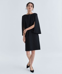 【CINOH/チノ】BLACK FORMAL SLIT SLEEVE DRESS/ブラックフォーマルスリットスリーブドレス/ワンピース