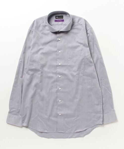 Perfect Suit FActory（パーフェクトスーツファクトリー）の「【ノンアイロン】長袖ワイシャツ【アーバン】デニムライク　ブラック/グレー/ブラウン/ブルー（ビジネスシャツ・メンズ・ブラウン/ブルー/グレー/ブラック・首回り43cm-裄丈86cm/首回り41cm-裄丈84cm/首回り37cm-裄丈80cm/首回り39cm-裄丈82cm）」の17枚目の写真