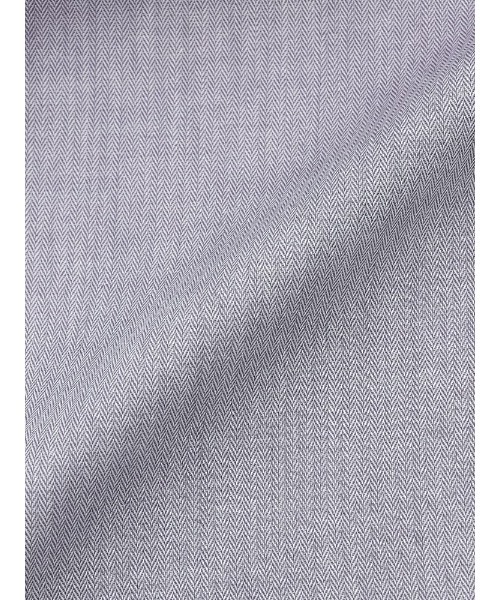 Perfect Suit FActory（パーフェクトスーツファクトリー）の「【ノンアイロン】長袖ワイシャツ【アーバン】デニムライク　ブラック/グレー/ブラウン/ブルー（ビジネスシャツ・メンズ・ブラウン/ブルー/グレー/ブラック・首回り43cm-裄丈86cm/首回り41cm-裄丈84cm/首回り37cm-裄丈80cm/首回り39cm-裄丈82cm）」の7枚目の写真