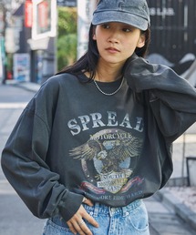 MONO-MART | ピグメント加工ヴィンテージライクロックグラフィック長袖Ｔシャツ(Tシャツ/カットソー)
