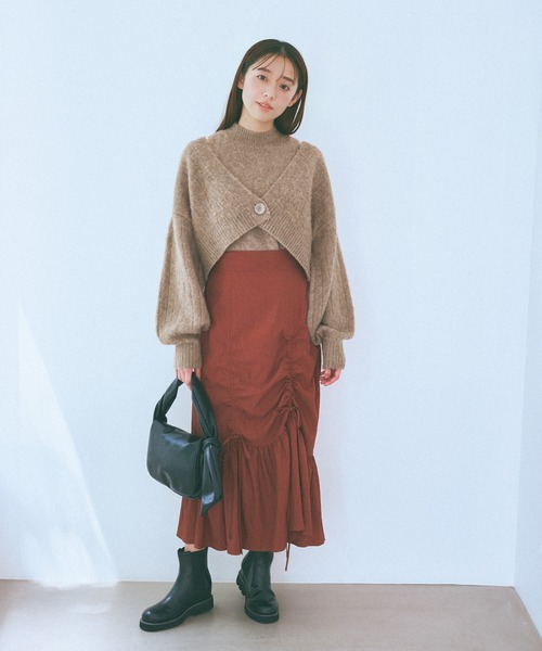 mysty woman（ミスティウーマン）の「サイドドロストペプラムスカート 982618（スカート・レディース・アイボリー/ブラック/ブラウン・FREE）」の18枚目の写真