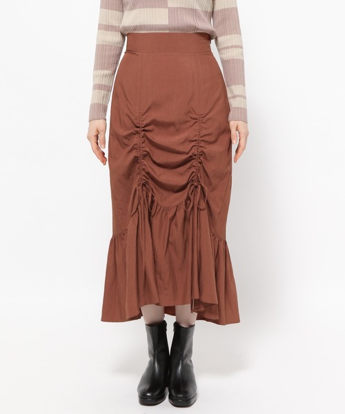 mysty woman（ミスティウーマン）の「サイドドロストペプラムスカート 982618（スカート・レディース・アイボリー/ブラック/ブラウン・FREE）」の14枚目の写真