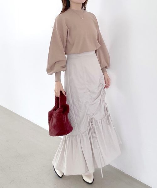 mysty woman（ミスティウーマン）の「サイドドロストペプラムスカート 982618（スカート・レディース・アイボリー/ブラック/ブラウン・FREE）」の22枚目の写真