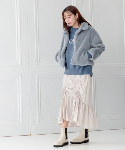 mysty woman（ミスティウーマン）の「サイドドロストペプラムスカート 982618（スカート・レディース・アイボリー/ブラック/ブラウン・FREE）」の21枚目の写真