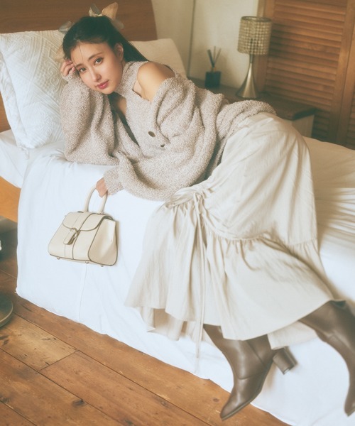 mysty woman（ミスティウーマン）の「サイドドロストペプラムスカート 982618（スカート・レディース・アイボリー/ブラック/ブラウン・FREE）」の20枚目の写真